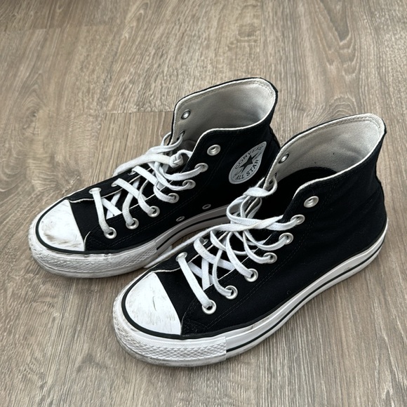 CONVERSE WOMEN'S CHUCK TAYLOR ALL STAR LIFT HIGH TOP IN BLACK/WHITE/WHITE - Picture 3 of 6